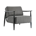 Oikiture Wooden Armchair Lounge Sofa Chair Fabric Accent Armchairs - Grey / 1