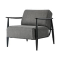Oikiture Wooden Armchair Lounge Sofa Chair Fabric Accent Armchairs - Grey / 2