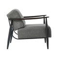 Oikiture Wooden Armchair Lounge Sofa Chair Fabric Accent Armchairs - Grey / 2