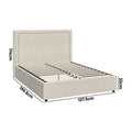 Oikiture Fabric Gas-Lift Bed Frame - Double