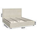 Oikiture Fabric Gas-Lift Bed Frame - King
