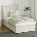 Oikiture Fabric Gas-Lift Bed Frame - King Single