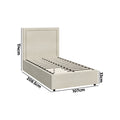 Oikiture Fabric Gas-Lift Bed Frame - King Single