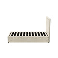 Oikiture Fabric Gas-Lift Bed Frame - King Single