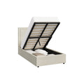 Oikiture Fabric Gas-Lift Bed Frame - King Single