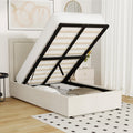 Oikiture Fabric Gas-Lift Bed Frame - King Single