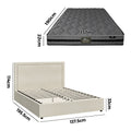 Oikiture Fabric Gas-Lift Bed Frame - Double