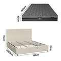 Oikiture Fabric Gas-Lift Bed Frame - King