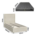 Oikiture Fabric Gas-Lift Bed Frame - King Single