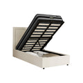 Oikiture Fabric Gas-Lift Bed Frame - King Single