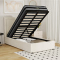 Oikiture Fabric Gas-Lift Bed Frame - King Single