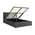 Oikiture Gas-Lift Velvet Bed Frame - Double