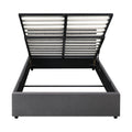 Oikiture Gas-Lift Velvet Bed Frame - Double