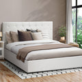 Oikiture Gas-Lift Velvet Bed Frame - Double