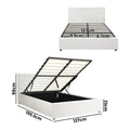 Oikiture Gas-Lift Velvet Bed Frame - Double