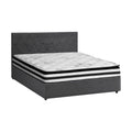 Oikiture Gas-Lift Velvet Bed Frame - Double