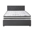 Oikiture Gas-Lift Velvet Bed Frame - Double