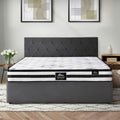 Oikiture Gas-Lift Velvet Bed Frame - Double