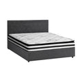 Oikiture Gas-Lift Velvet Bed Frame - King