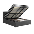 Oikiture Gas-Lift Velvet Bed Frame - King
