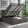 Oikiture Gas-Lift Velvet Bed Frame - King