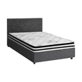Oikiture Gas-Lift Velvet Bed Frame - King Single