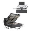 Oikiture Gas-Lift Velvet Bed Frame - King Single