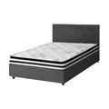 Oikiture Gas-Lift Velvet Bed Frame - King Single