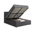 Oikiture Gas-Lift Velvet Bed Frame - King Single