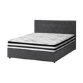 Oikiture Gas-Lift Velvet Bed Frame - Queen