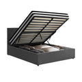 Oikiture Gas-Lift Velvet Bed Frame - Queen