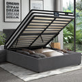 Oikiture Gas-Lift Velvet Bed Frame - Queen