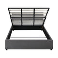 Oikiture Gas-Lift Velvet Bed Frame - King