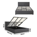Oikiture Gas-Lift Velvet Bed Frame - King