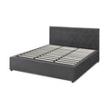 Oikiture Gas-Lift Velvet Bed Frame - King