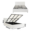 Oikiture Gas-Lift Velvet Bed Frame - King