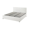 Oikiture Gas-Lift Velvet Bed Frame - King
