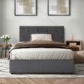 Oikiture Gas-Lift Velvet Bed Frame - King Single