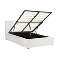Oikiture Gas-Lift Velvet Bed Frame - King Single