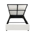 Oikiture Gas-Lift Velvet Bed Frame - King Single