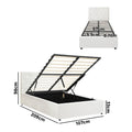 Oikiture Gas-Lift Velvet Bed Frame - King Single