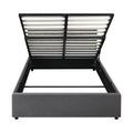 Oikiture Gas-Lift Velvet Bed Frame - Queen