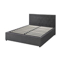 Oikiture Gas-Lift Velvet Bed Frame - Queen