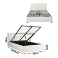 Oikiture Gas-Lift Velvet Bed Frame - Queen