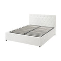 Oikiture Gas-Lift Velvet Bed Frame - Queen