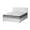 Oikiture Gas-Lift Velvet Bed Frame - Double
