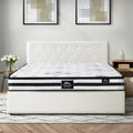 Oikiture Gas-Lift Velvet Bed Frame - Double