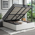 Oikiture Gas-Lift Velvet Bed Frame - King