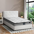 Oikiture Gas-Lift Velvet Bed Frame - King Single