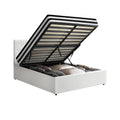 Oikiture Gas-Lift Velvet Bed Frame - King Single